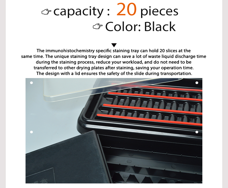 black slide staining tray
