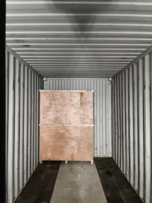 Complete pathology lab equipment set blocked at the end of the 40ft container