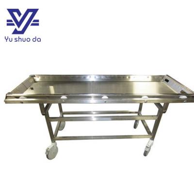 stainless steel morgue stretcher