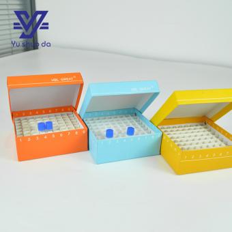 Laboratory 2ml/5ml Vials 81 Wells Cardboard Cryogenic Storage Box with Grid Insert
