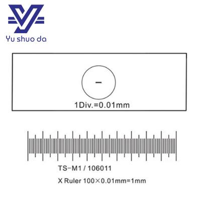 Experimental Data Calibration Ruler, Micrometer Measurement Calibration Ruler Microscope Calibration Slide