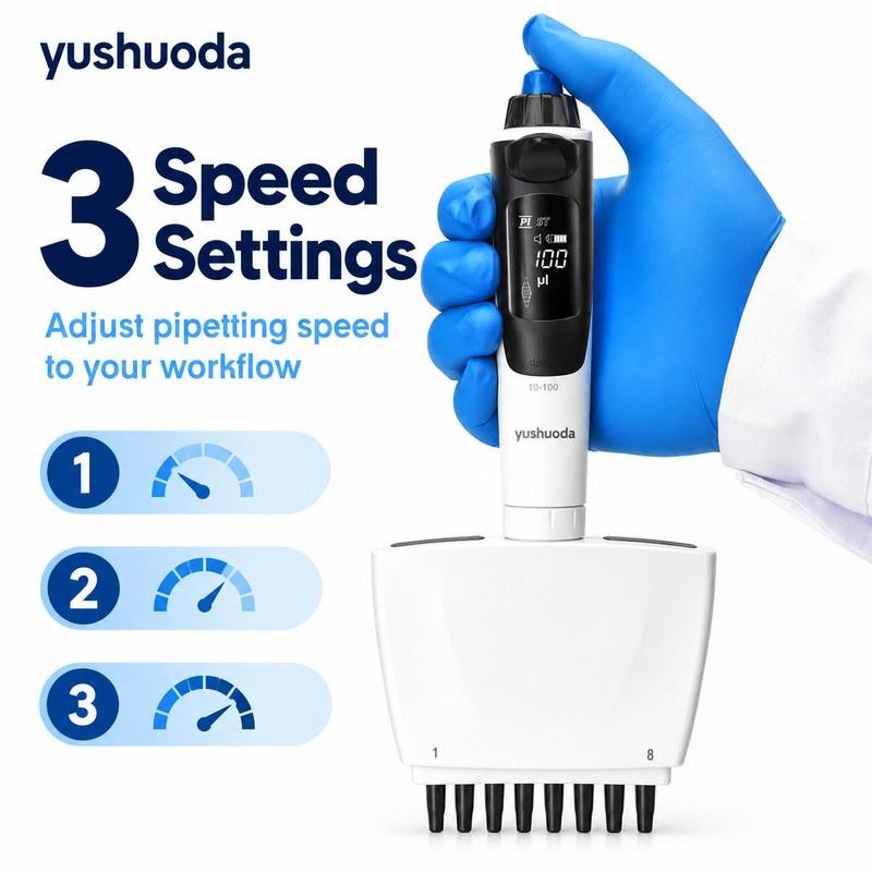 8 channel electronic pipette motorized multichannel pipette
