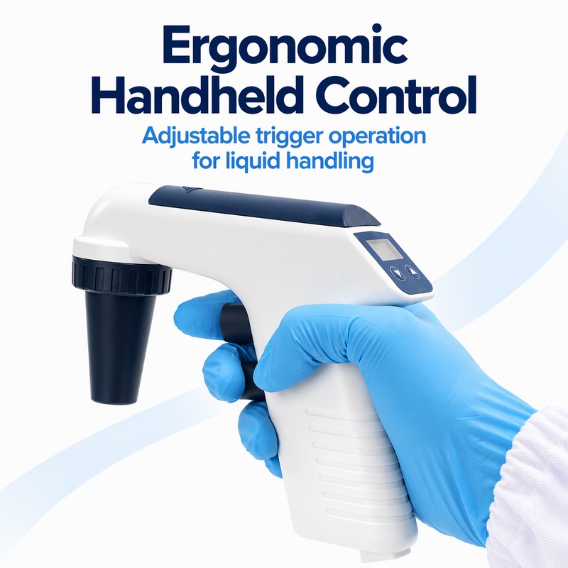 electronic pipette controller ergonomic handheld control with adjustable trigger