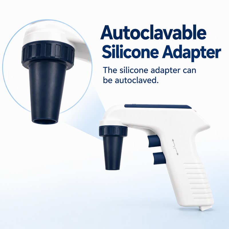 electronic pipette controller with autoclavable silicone adapter