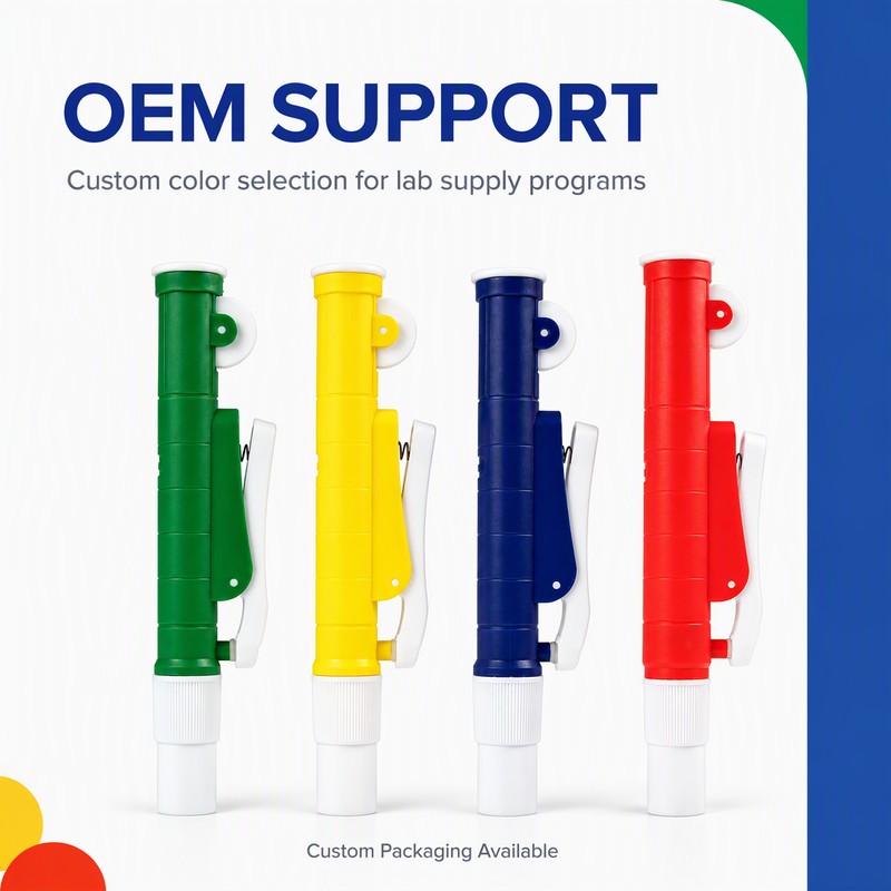 pipette pump oem support custom color selection for lab supply programs