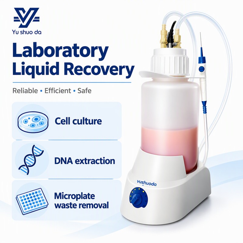 vacuum aspiration system for laboratory liquid recovery in cell culture DNA extraction and microplate waste removal
