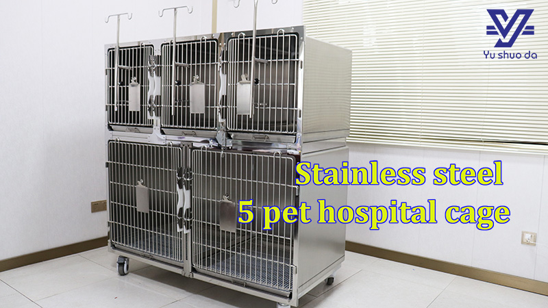 Stainless Steel 304 Anti-Scratch Cat Cage for Pets for Veterinary Hospital