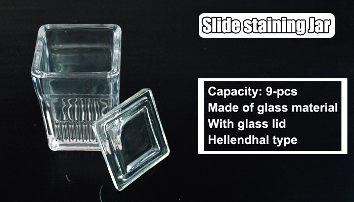 YSD glass slide staining jar for 9pcs