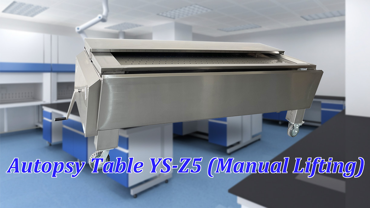 YUSHUODA stainless steel 304 autopsy lifting table with cover