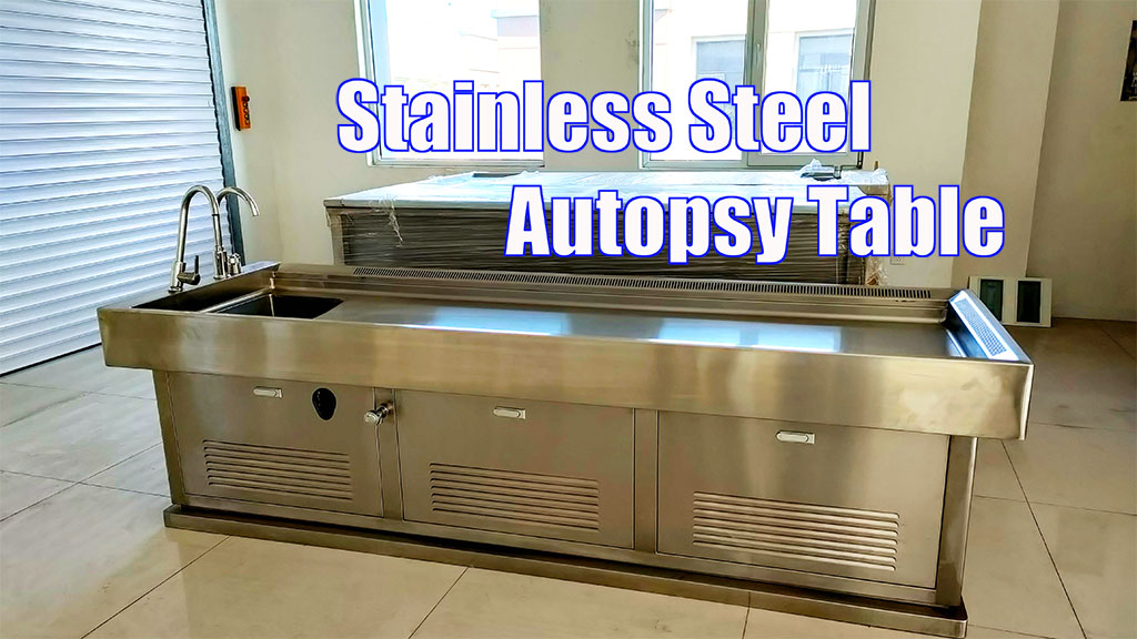 Stainless steel hospital use morgue autopsy table