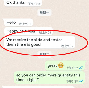 Customer feedback on testing microscope  glass slide samples