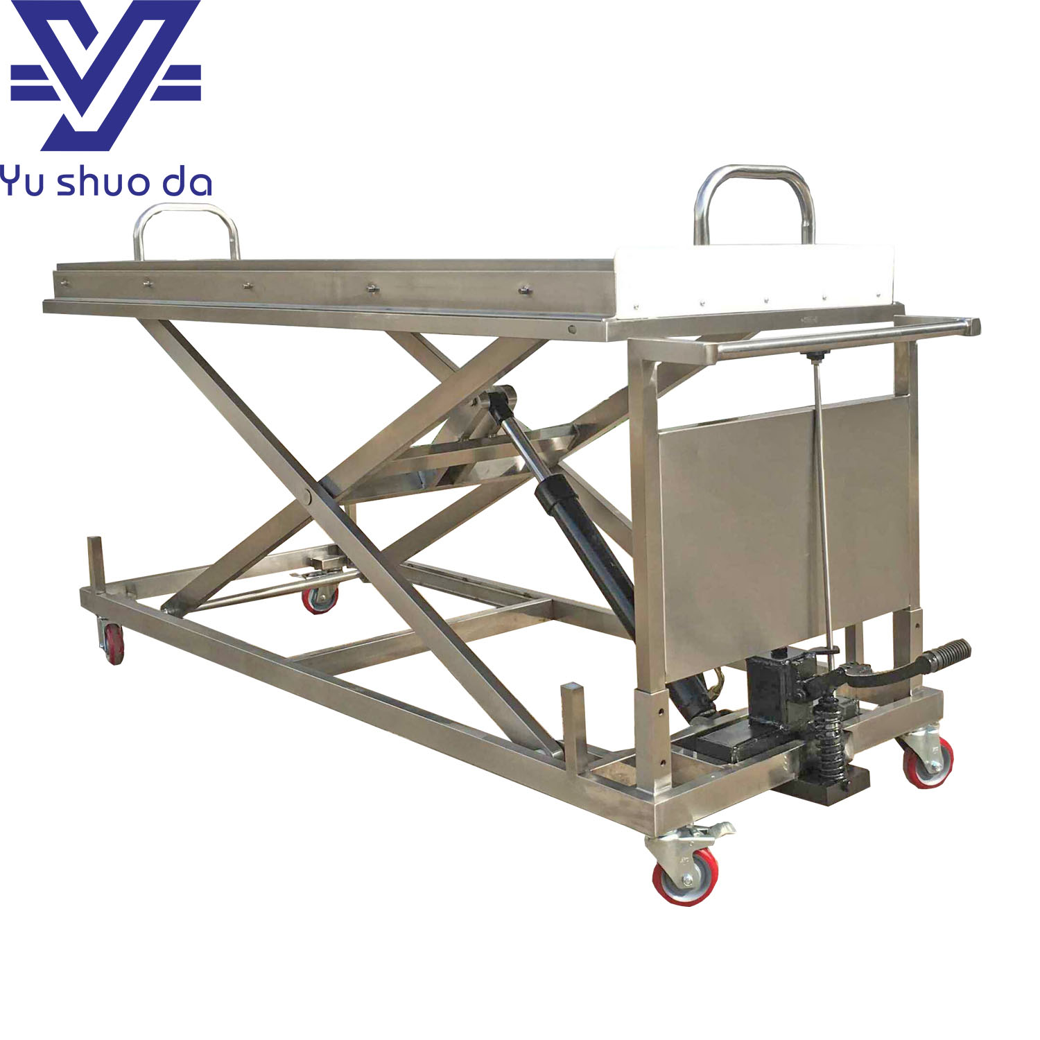 High quality manual hydraulic mortuary  lift cart for hospital