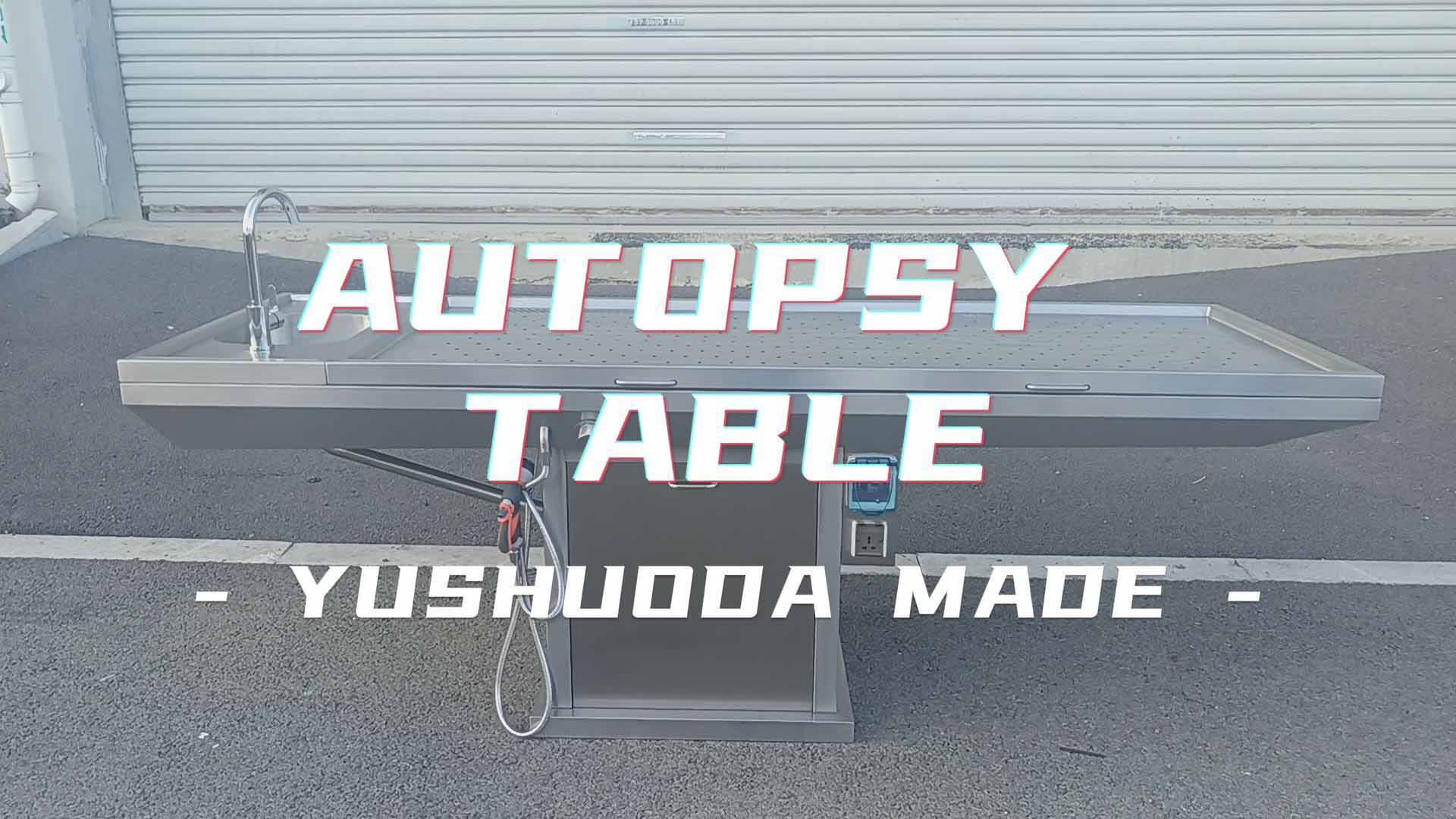 YUSHUODA stainless steel 304 mortuary equipment autopsy table 