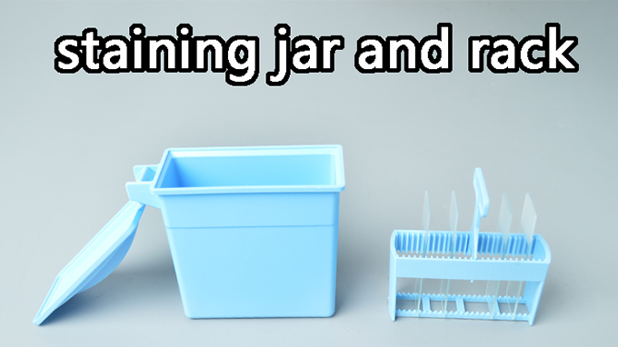 Yushuoda laboratory use staining jar set staining jar and rack coplin jar